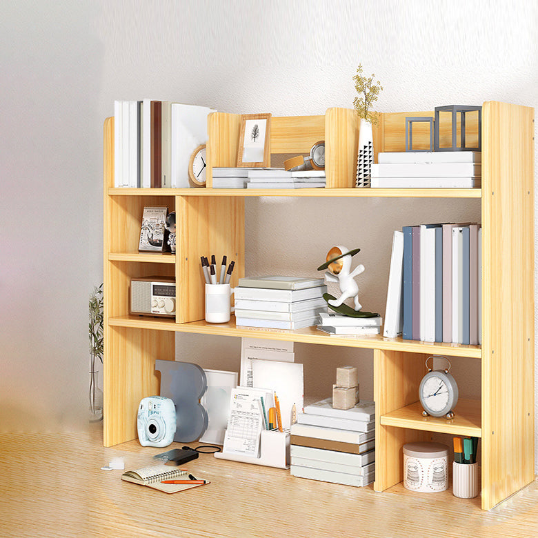 Modern Standard Wooden Bookcase Open Back Bookshelf for Living Room
