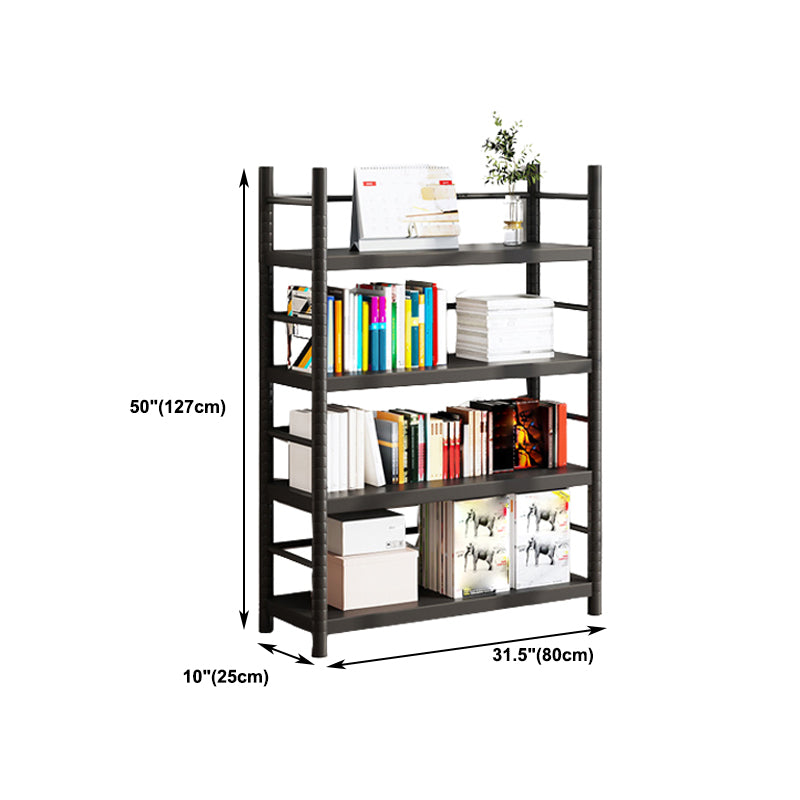Contemporary Black Shelf Bookcase Open Bookshelf with Shelves Included