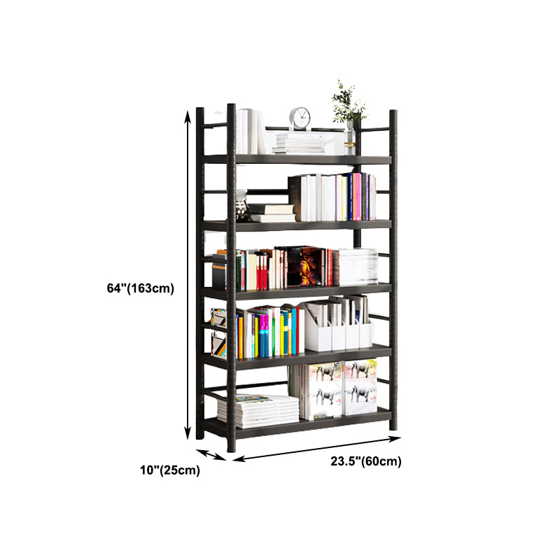 Contemporary Black Shelf Bookcase Open Bookshelf with Shelves Included