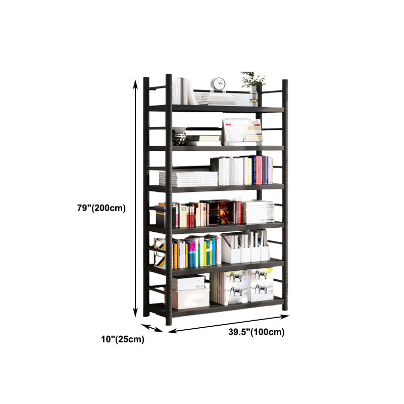 Contemporary Black Shelf Bookcase Open Bookshelf with Shelves Included