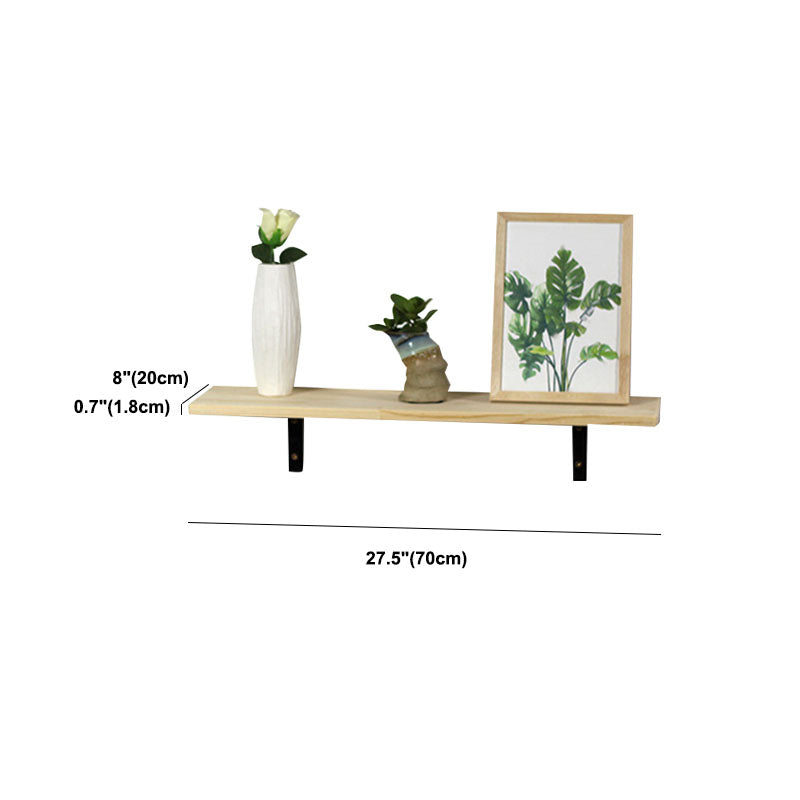 1 Shelf Floating Bookcase Natural Wood Closed Back Bookshelf