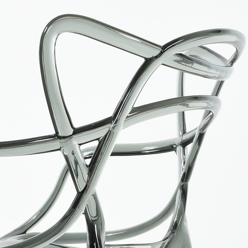 Scandinavian Arm Dining Chairs Plastic Low Back Dining Side Chair