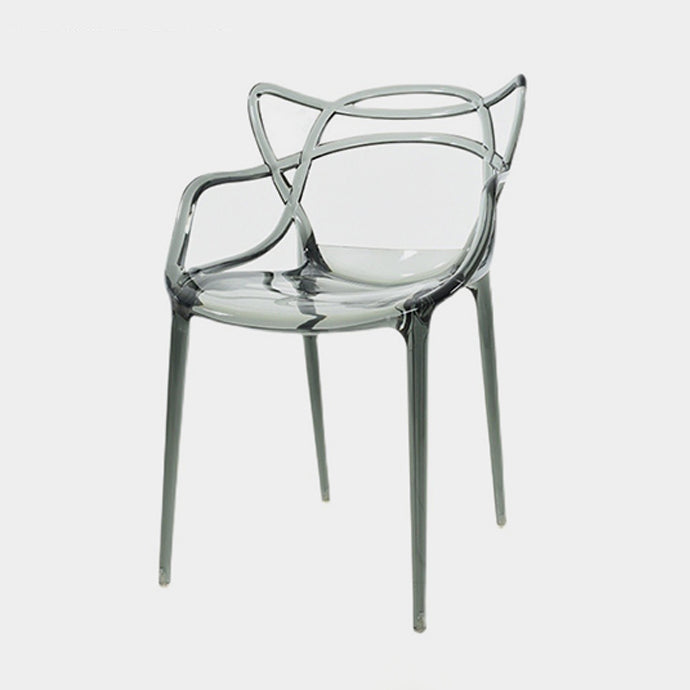 Scandinavian Arm Dining Chairs Plastic Low Back Dining Side Chair