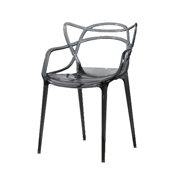 Scandinavian Arm Dining Chairs Plastic Low Back Dining Side Chair