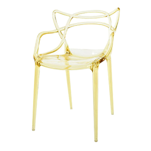 Scandinavian Arm Dining Chairs Plastic Low Back Dining Side Chair