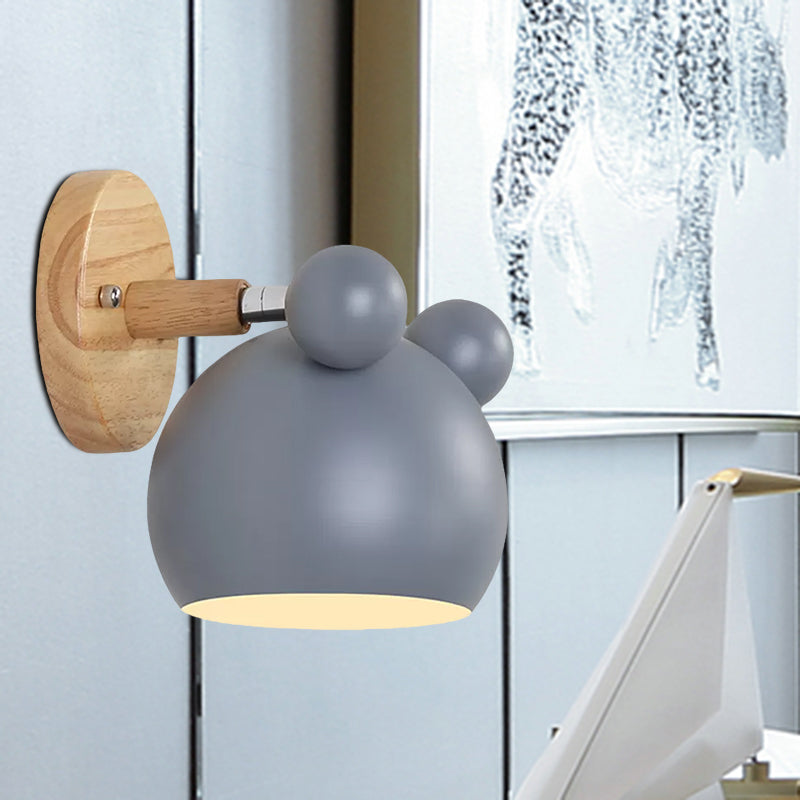 Modern Style Cartoon Animal Sconce Wall Light Metal 1 Light Wall Lamp for Child Bedroom