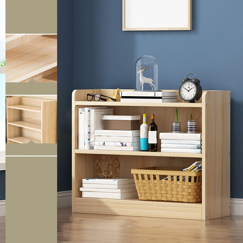 Solid Wood Bookshelf 9.8" W Natural Standard Bookcase with Rectangular Shelves