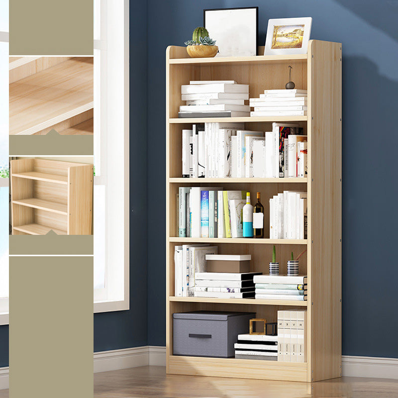 Solid Wood Bookshelf 9.8" W Natural Standard Bookcase with Rectangular Shelves