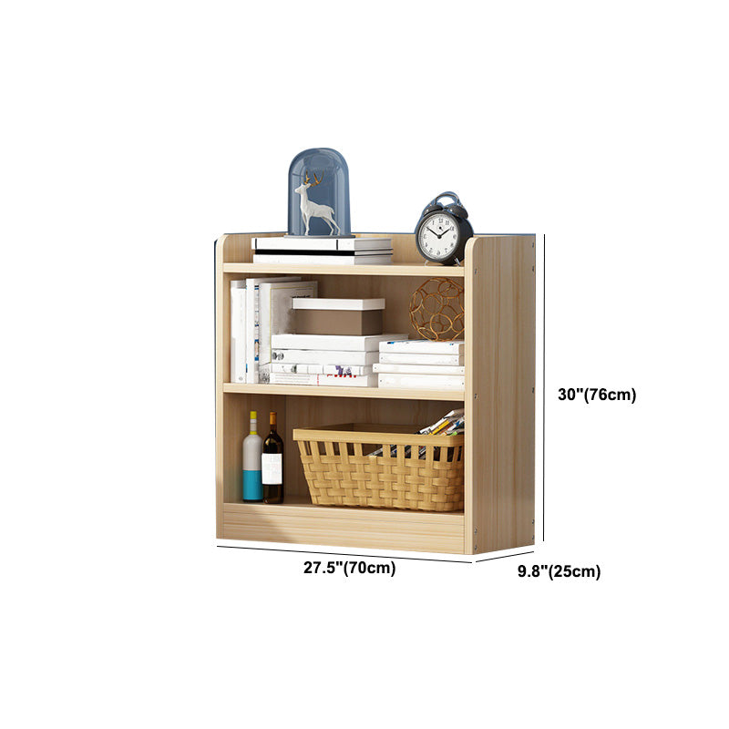 Solid Wood Bookshelf 9.8" W Natural Standard Bookcase with Rectangular Shelves