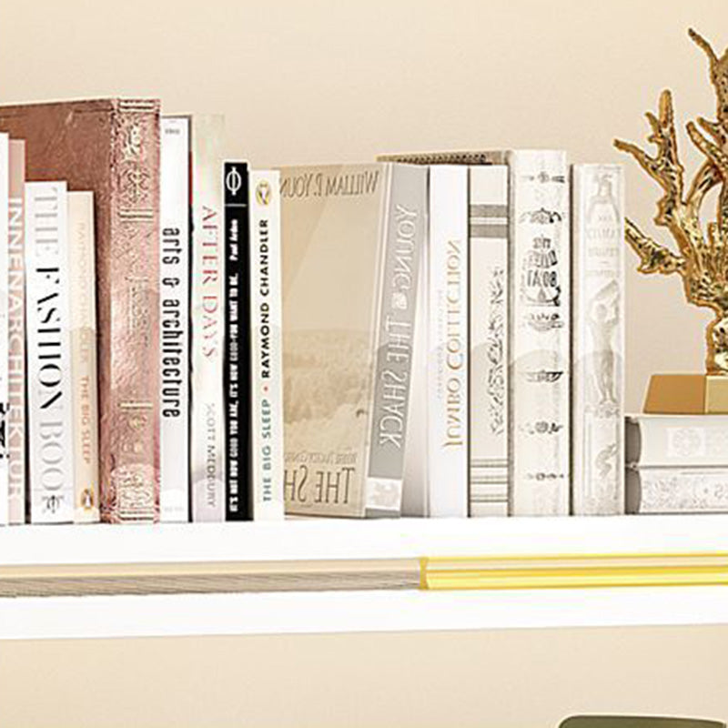 Modern Engineered Wood Bookcase White Standard Shelf with Door