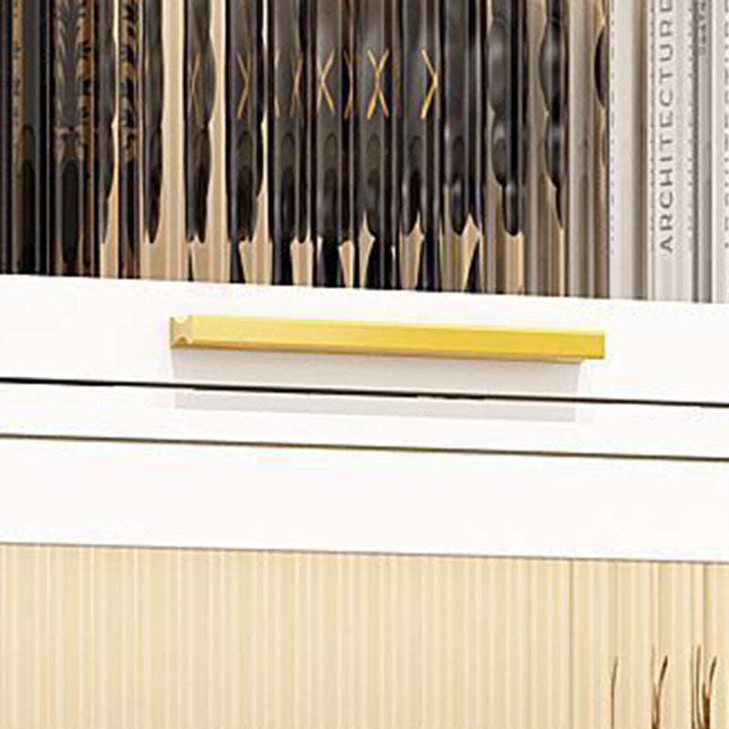 Modern Engineered Wood Bookcase White Standard Shelf with Door