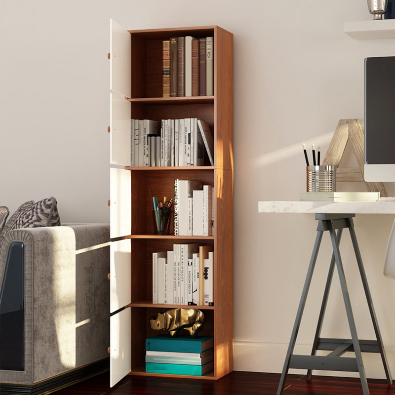 Modem Bookcase Engineered Wood Standard Bookshelf with Doors