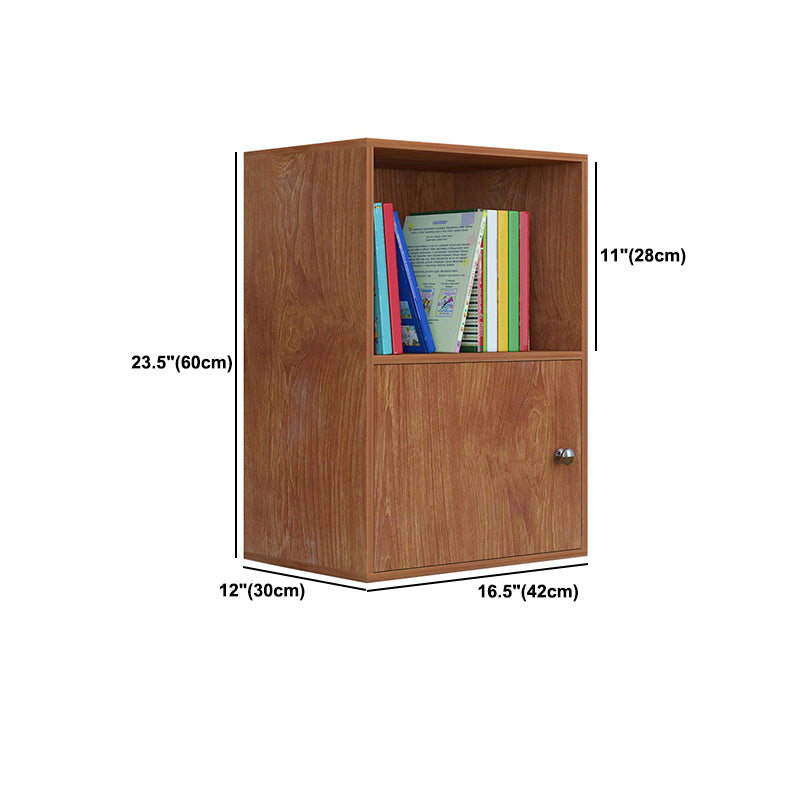 Modem Bookcase Engineered Wood Standard Bookshelf with Doors