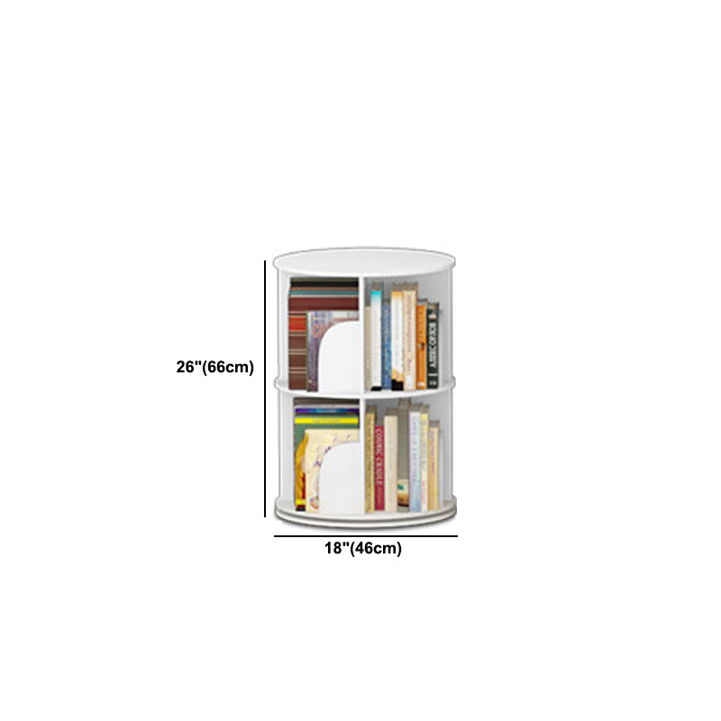 Modern White Bookcase Corner Engineered Wood Bookshelf with Rectangular Shelves