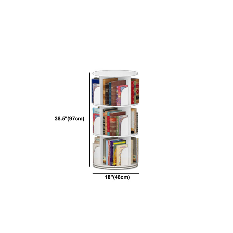 Modern White Bookcase Corner Engineered Wood Bookshelf with Rectangular Shelves