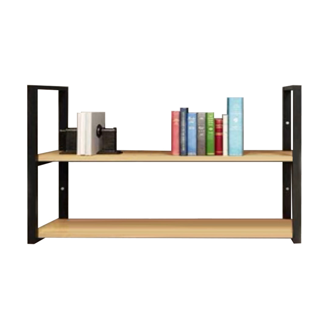 Wall Mounted Storage Bookshelf Industrial Floating Bookcase with Rectangle Shelves