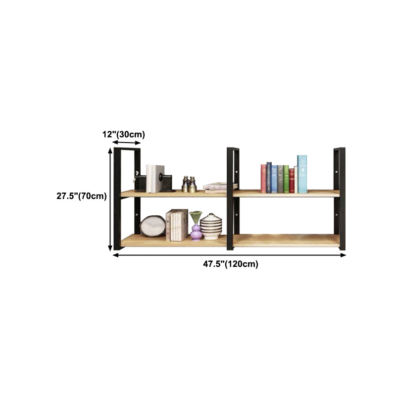 Wall Mounted Storage Bookshelf Industrial Floating Bookcase with Rectangle Shelves