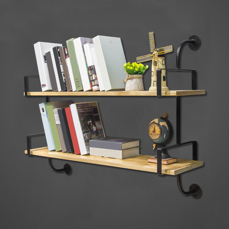 Industrial Wooden Floating Bookshelf Home Wall Mounted Bookcase