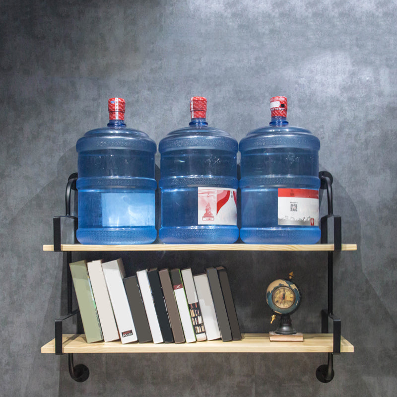 Industrial Wooden Floating Bookshelf Home Wall Mounted Bookcase