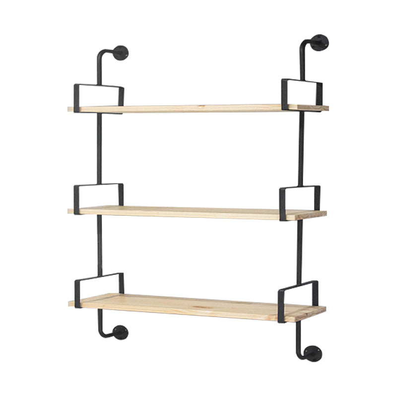 Industrial Wooden Floating Bookshelf Home Wall Mounted Bookcase