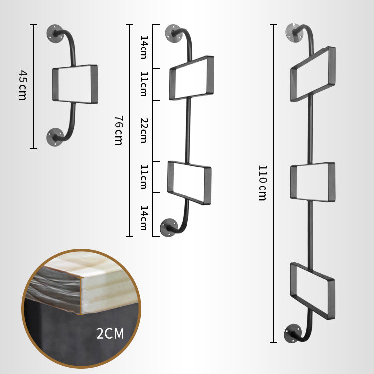 Industrial Wooden Floating Bookshelf Home Wall Mounted Bookcase