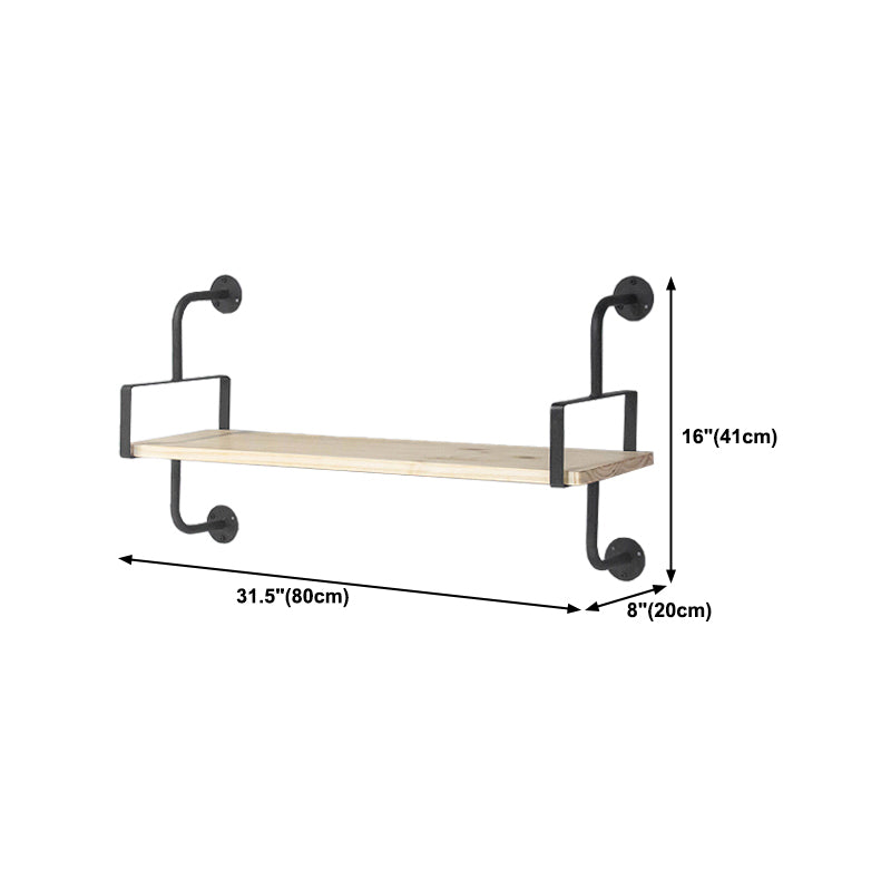 Industrial Wooden Floating Bookshelf Home Wall Mounted Bookcase