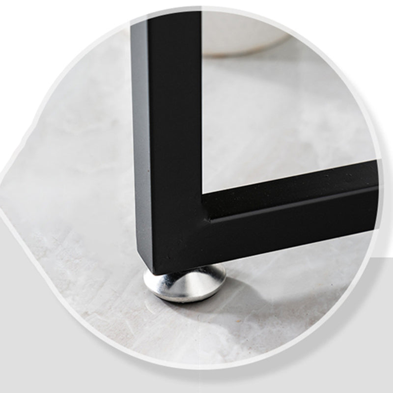 Dark Brown Solid Wood Top Console Table with Metal Sled Legs