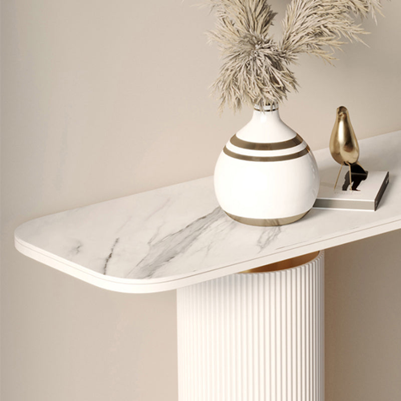 33.46" H Console Table with Rectanglel Shaped Top, Accent Table with Metal Base