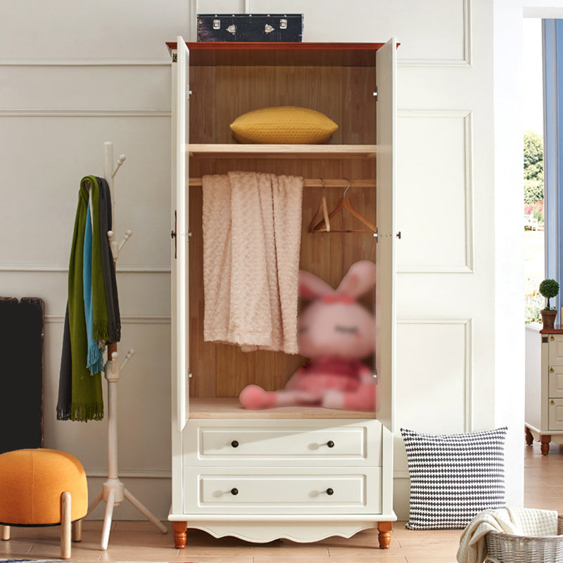 Coastal Hinged Door Storage Cabinet with Drawers Manufactured Wood Matte Finish Cabinet