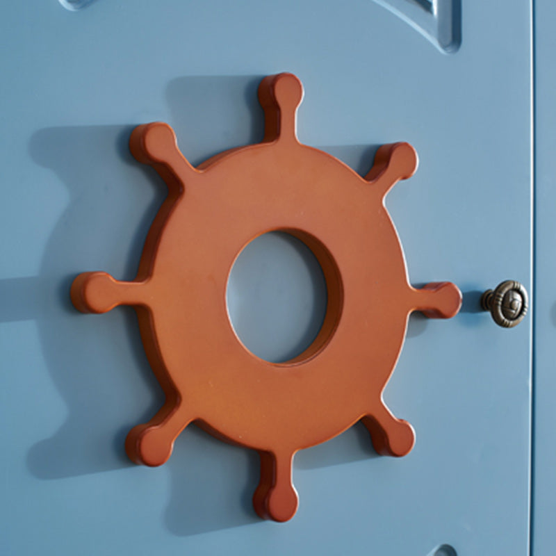 Coastal Hinged Door Storage Cabinet with Drawers Manufactured Wood Matte Finish Cabinet