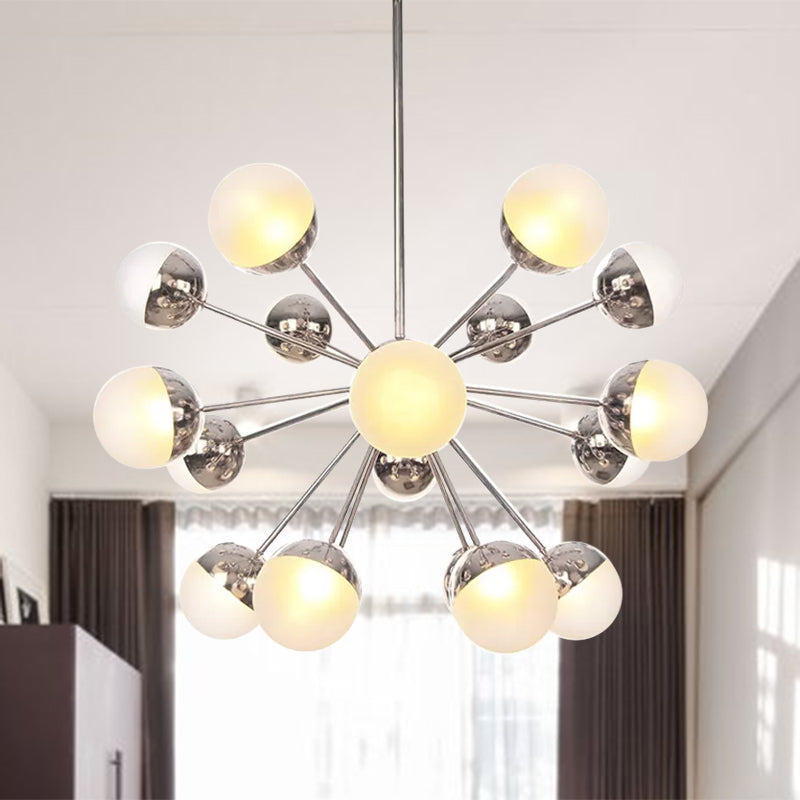 Semi-encastré Globe pour salle à manger, verre blanc/transparent/gris fumée, 9/12/15 lumières, luminaire semi-encastré contemporain en cuivre/chrome/or