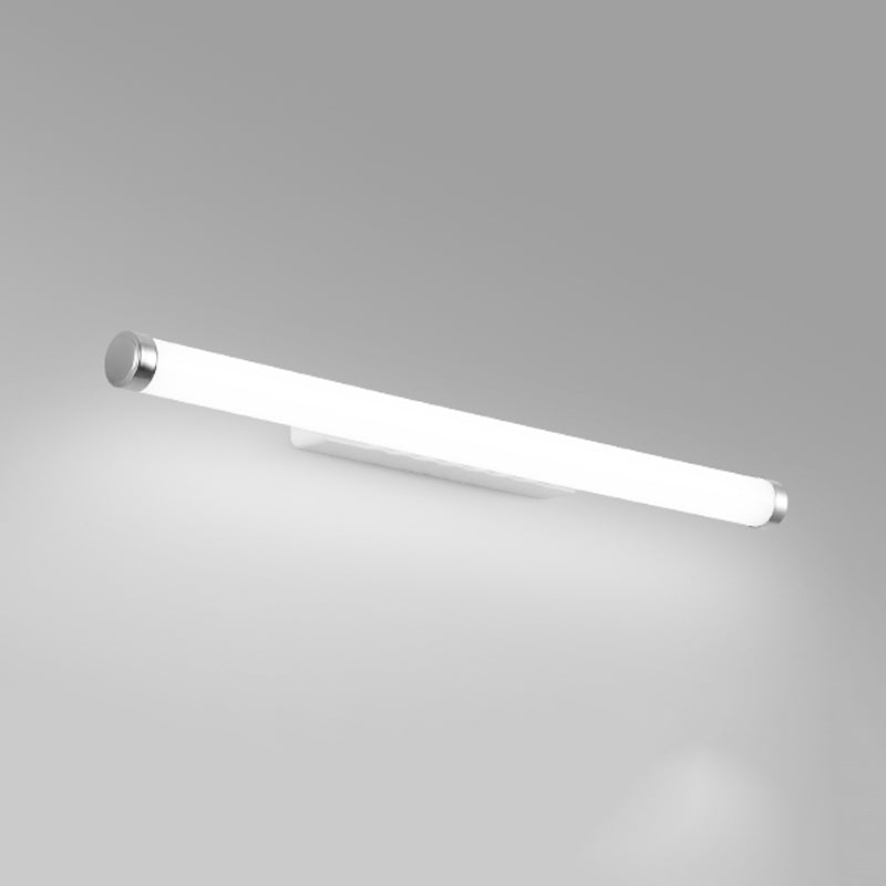 Metal Linear Shape Mirror Wall Light Modern 1-Light Mirror Wall Light Sconces in Silver