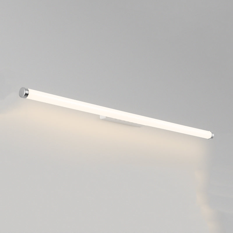 Metal Linear Shape Mirror Wall Light Modern 1-Light Mirror Wall Light Sconces in Silver