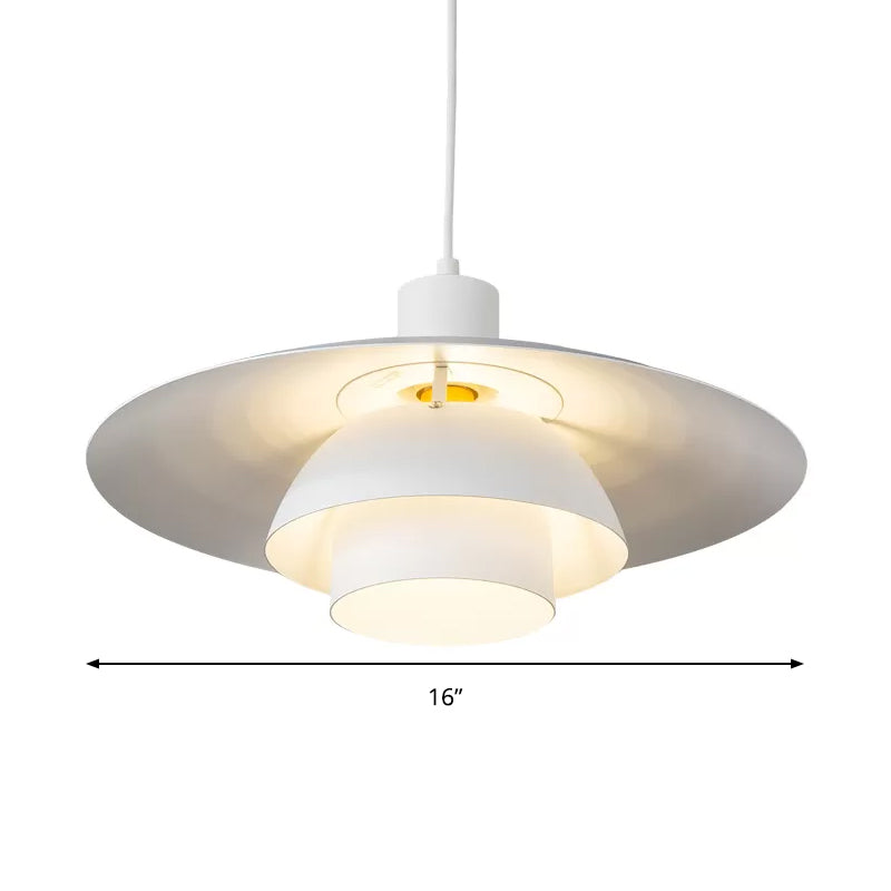 Pendre à trois niveaux Métal de lampe 1 Lumière Suspension contemporaine Lumière en blanc