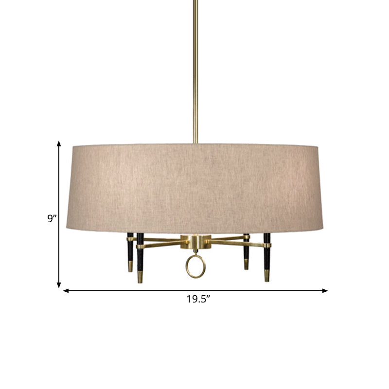 Cilindro sala da pranzo lampadario in tessuto classico tessuto 4 luci di flassia