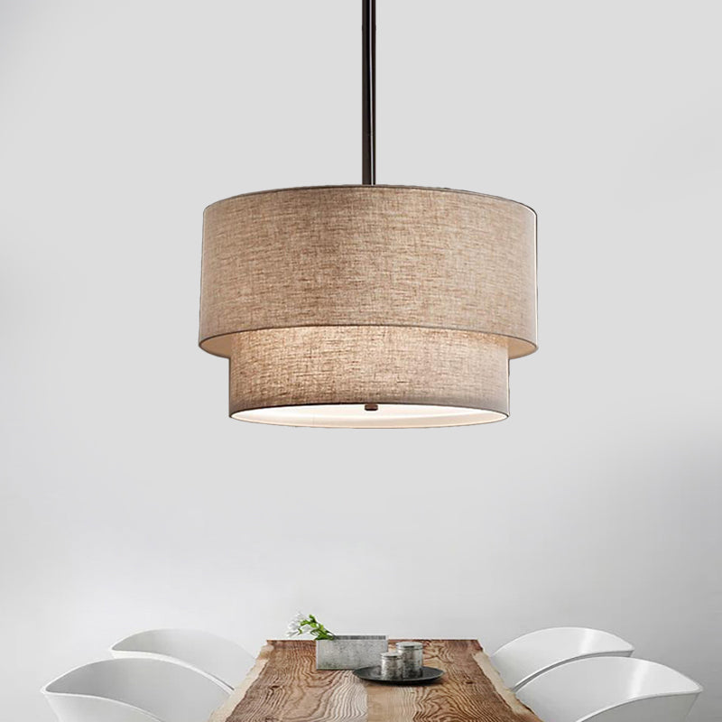 Luz de 3 luces Luz de techo Camando de tela concéntrica de nivel concéntrico tradicional en negro/blanco/lino, 16 "/19.5" /23.5 "de ancho