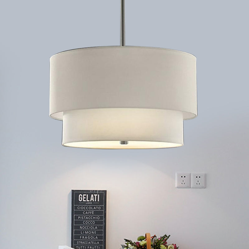 Luz de 3 luces Luz de techo Camando de tela concéntrica de nivel concéntrico tradicional en negro/blanco/lino, 16 "/19.5" /23.5 "de ancho