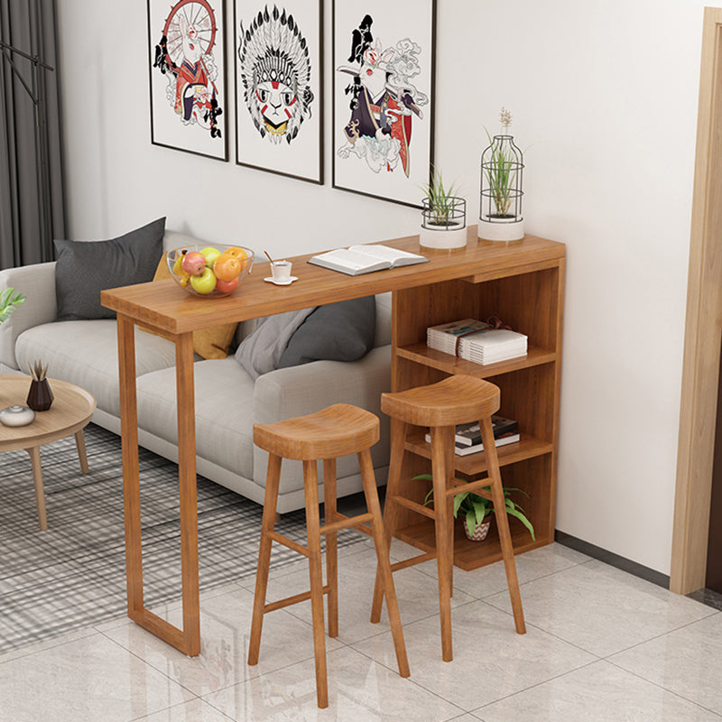 Modern Bar Table Set 1/2/3 Pcs Solid Wood Bar Table and Backless Bar Stools