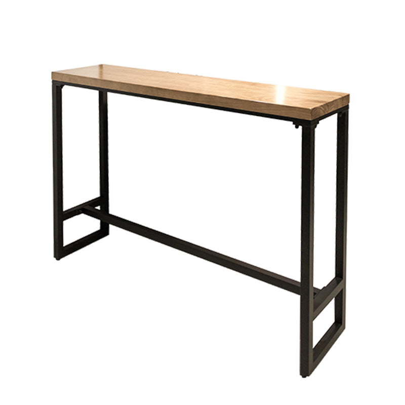 1/5 Pieces Industrial Rectangular Pub Table Set Wooden Counter Table with High Stools