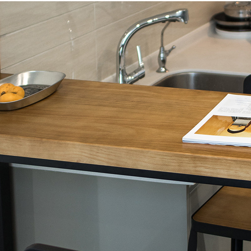 1/5 Pieces Industrial Rectangular Pub Table Set Wooden Counter Table with High Stools