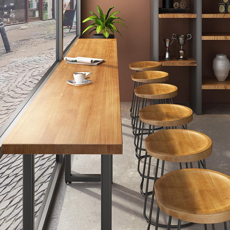 Industrial Rectangle Bar Table Set 1/7 Pieces Solid Wood Counter Table