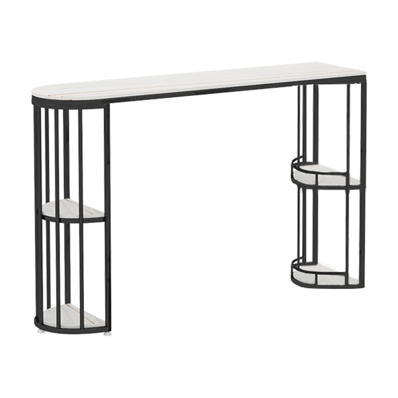 Indoor Oval Pub Dining Set 1/2/3 Pieces Stone and Metal Pub Set with Storage