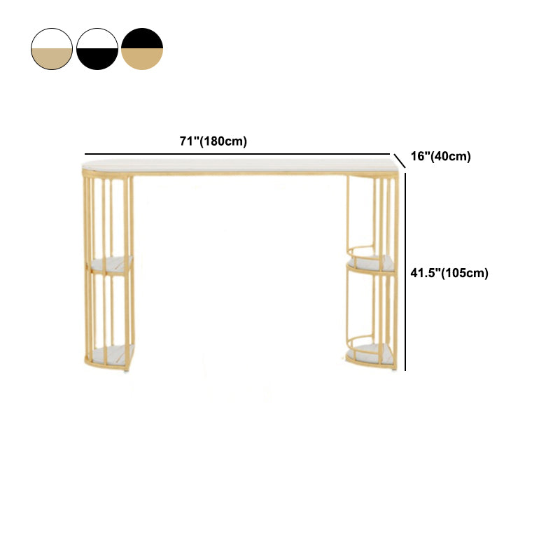 Indoor Oval Pub Dining Set 1/2/3 Pieces Stone and Metal Pub Set with Storage