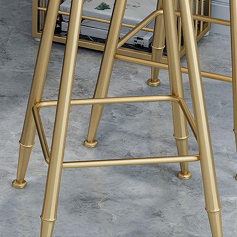 1/4 Pieces Luxurious Rectangle Pub Table Set Marble Counter Table Set with High Stools