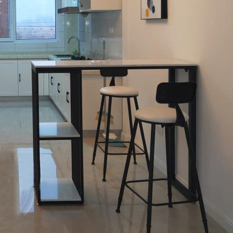 Glam Stone Bar Table Set 1/3 Pieces Rectangle Counter Table Set for Indoor