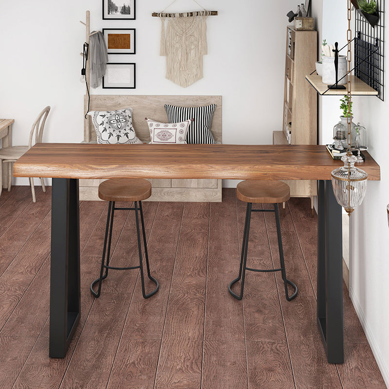 Industrial Counter Height Set 1/2/3 Pcs Solid Wood Bar Table and Stools