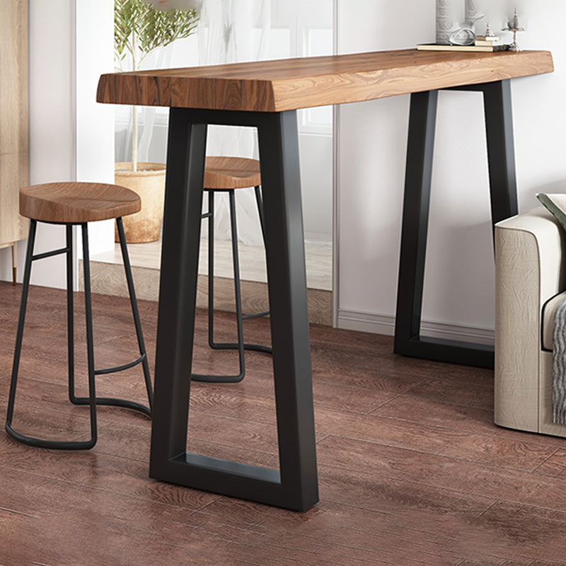 Industrial Counter Height Set 1/2/3 Pcs Solid Wood Bar Table and Stools