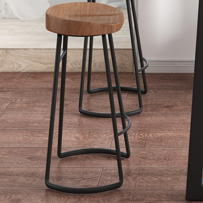 Industrial Counter Height Set 1/2/3 Pcs Solid Wood Bar Table and Stools