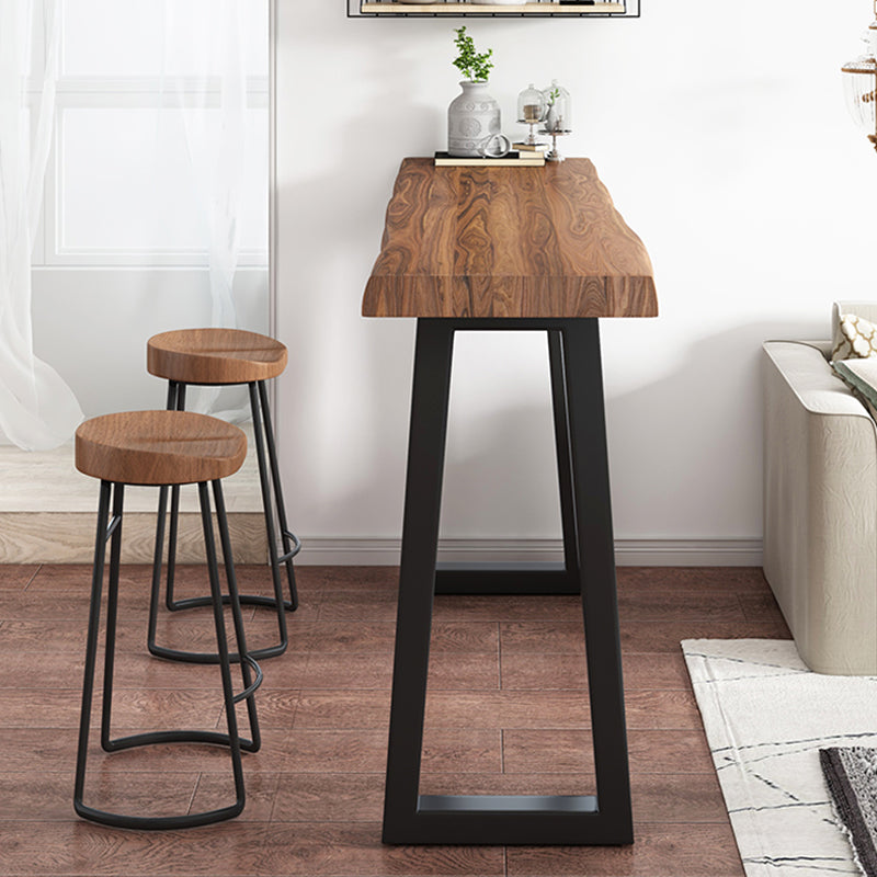 Industrial Counter Height Set 1/2/3 Pcs Solid Wood Bar Table and Stools