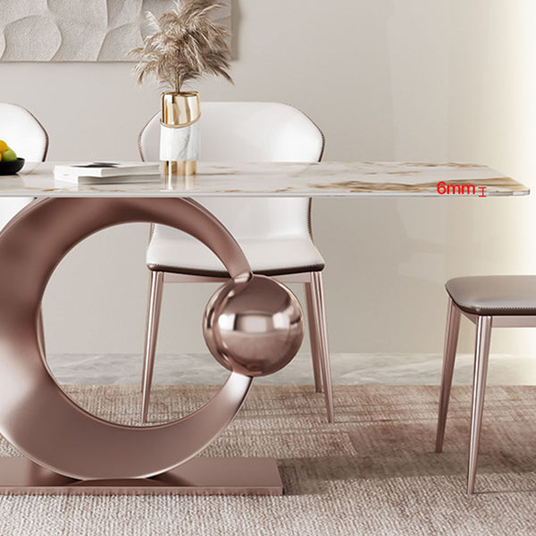 Luxurious Sintered Stone Top Dining Set Rectangle 1/4/5/7/9 Pieces Dining Room Table Set